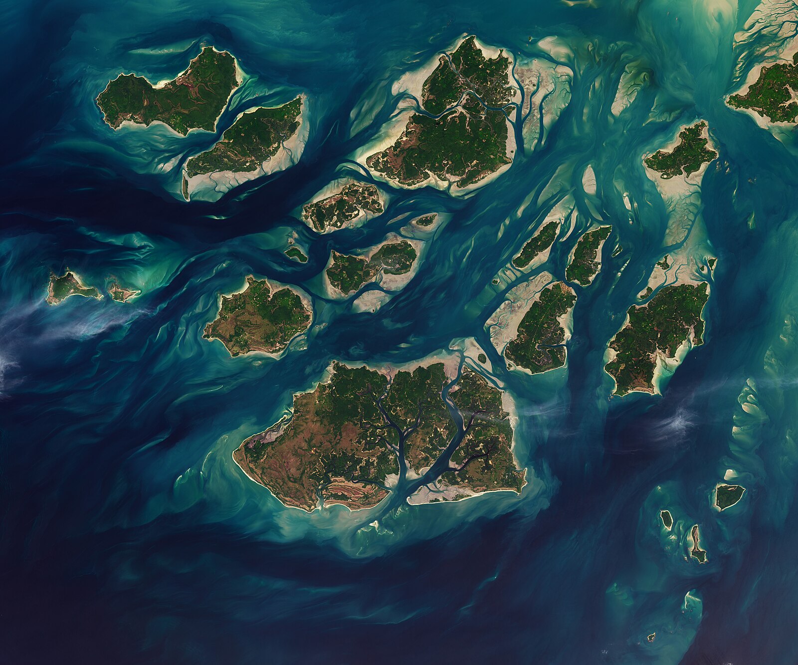 Aerial view of the Bijagós Islands, Guinea-Bissau